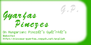 gyarfas pinczes business card